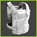 Wit beschermend kogelwerend vest, ontworpen met het oog op veiligheid en schokbestendigheid.